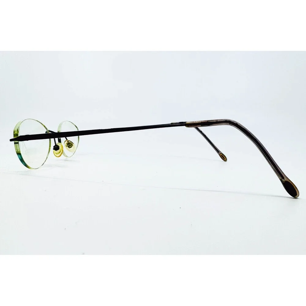 Safilo Eyeglasses Unisex Black Rimless Oval Frames 50-19-140